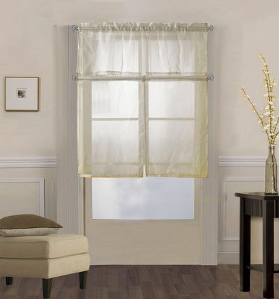 Solid Voile Rod Pocket Sheer Curtains for Bedroom Drapes Set of 2 45" Curtains for Bedroom Panels Window Treatment Home Decor 45" | Jenin Home Furnishing.