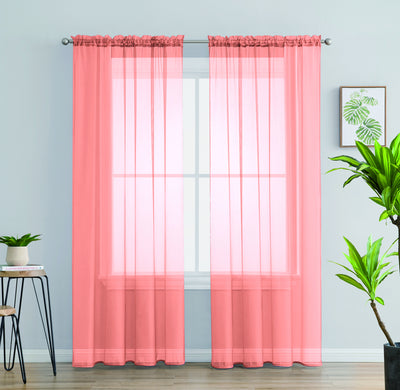 Solid Voile Rod Pocket Sheer Curtains for Bedroom Drapes Set of 2 84" Curtains for Bedroom Panels Window Treatment Home Decor 84" | Jenin Home Furnishing.