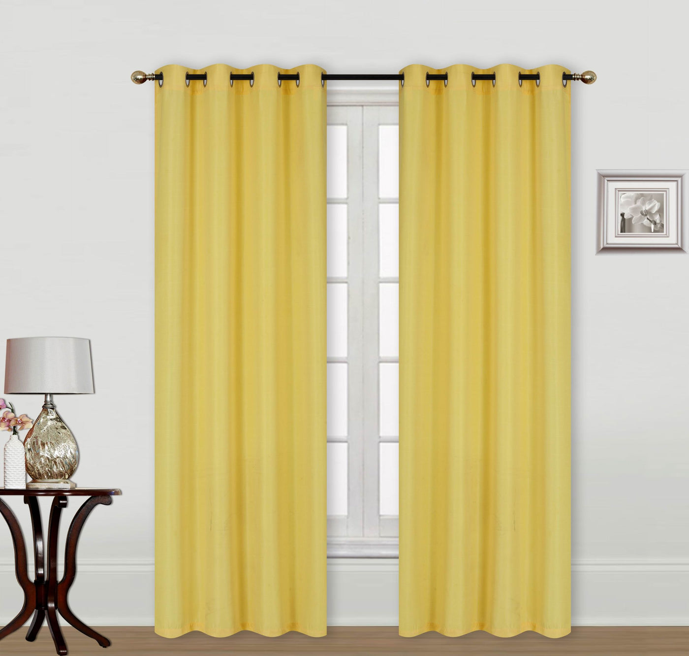Home Curtains Solid Linen Wide Window Curtain Panel Pair with Grommet Top Window Treatment | Jenin Home Furnishing.