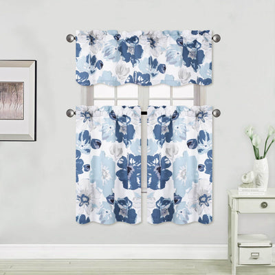 Leah Floral Printed Blackout Rod Pocket Kitchen Curtain - Jenin-Home-Furnishing.CURTAINS
