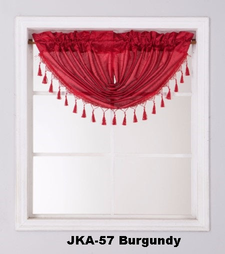 1PC Waterfall Valance for Curtains & Drapes Rod Pocket Beaded Curtain Valence | Jenin Home Furnishing.