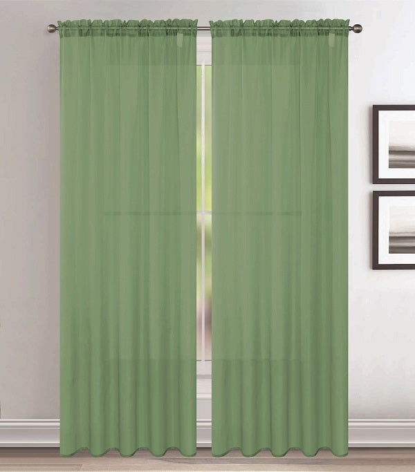 Solid Voile Rod Pocket Sheer Curtains for Bedroom Drapes Set of 2 95" Curtains for Bedroom Panels Window Treatment Home Decor 95" | Jenin Home Furnishing.