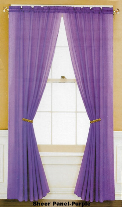 Solid Voile Rod Pocket Sheer Curtains for Bedroom Drapes Set of 2 84" Curtains for Bedroom Panels Window Treatment Home Decor 84" | Jenin Home Furnishing.