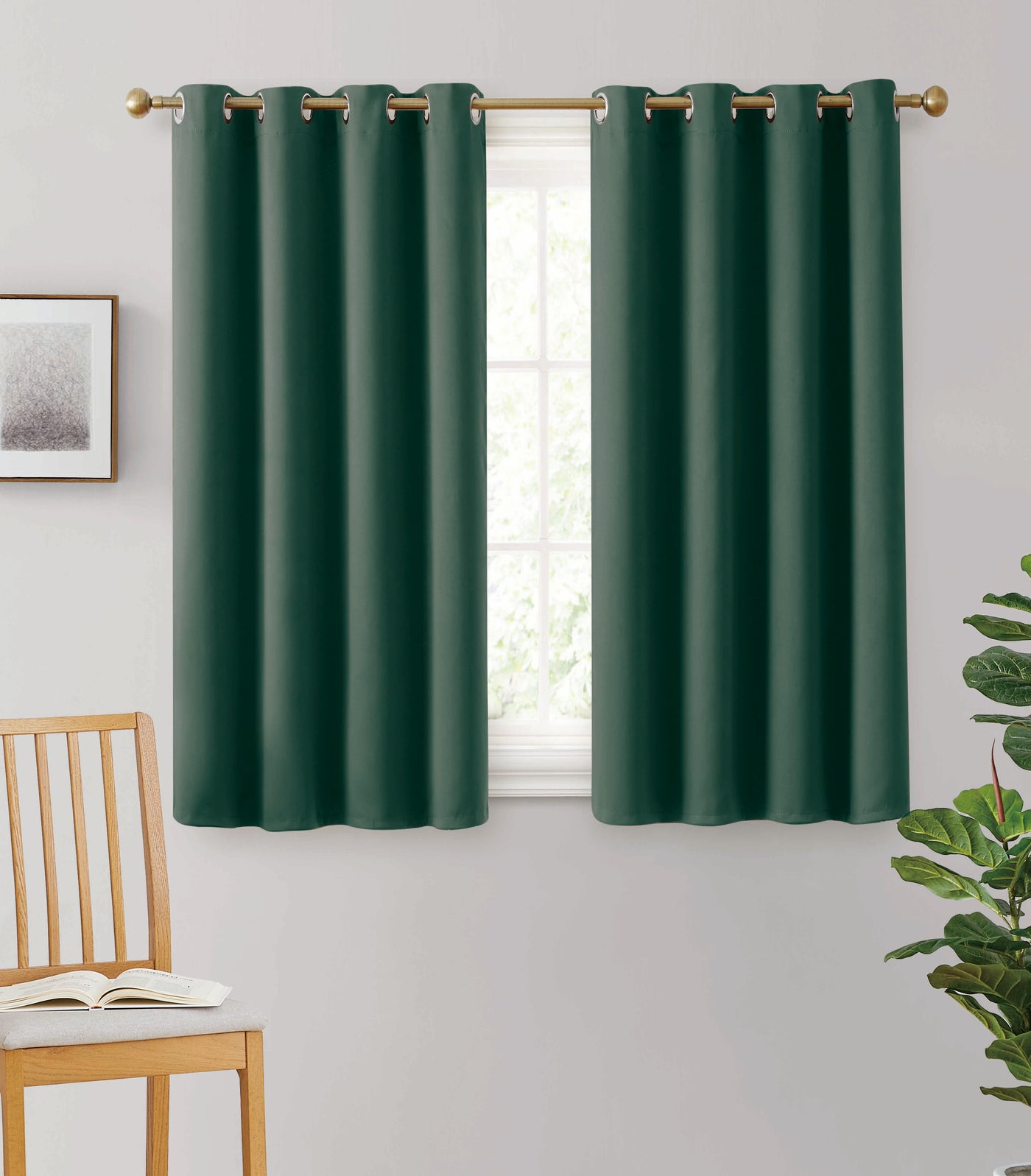 2pc Solid Grommet Thermal Insulated Window Curtain Panels Room Darkening Blackout 63" | Jenin Home Furnishing.
