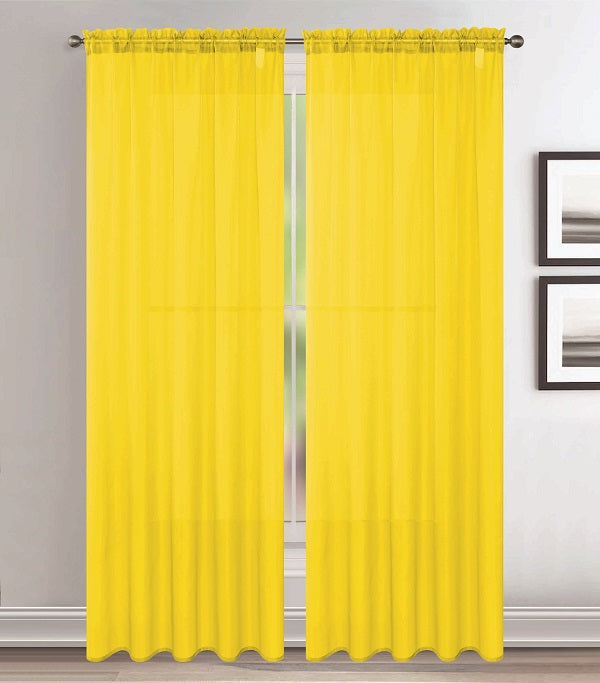 Solid Voile Rod Pocket Sheer Curtains for Bedroom Drapes Set of 2 95" Curtains for Bedroom Panels Window Treatment Home Decor 95" | Jenin Home Furnishing.