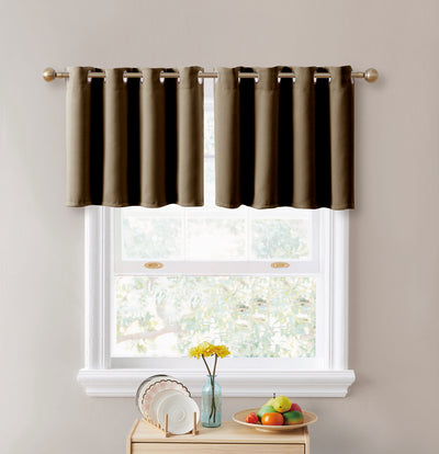 2pc Solid Grommet Thermal Insulated Window Curtain Panels Room Darkening Blackout 24" | Jenin Home Furnishing.