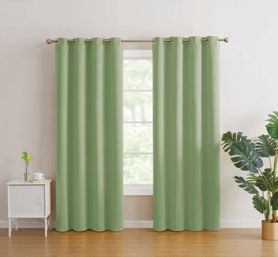 2pc Solid Grommet Thermal Insulated Window Curtain Panels Room Darkening Blackout 84" | Jenin Home Furnishing.