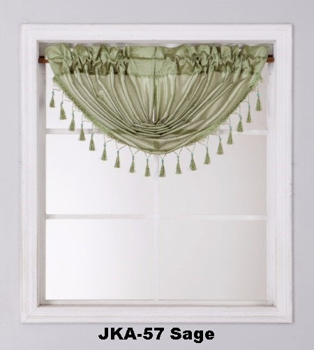 1PC Waterfall Valance for Curtains & Drapes Rod Pocket Beaded Curtain Valence | Jenin Home Furnishing.