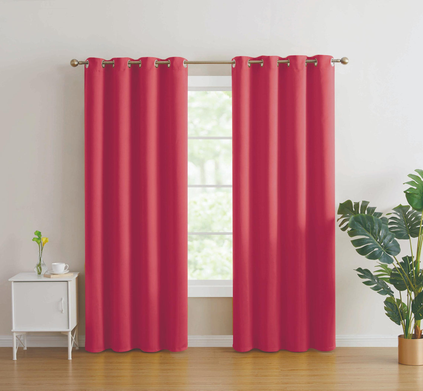 2pc Solid Grommet Thermal Insulated Window Curtain Panels Room Darkening Blackout 95" | Jenin Home Furnishing.