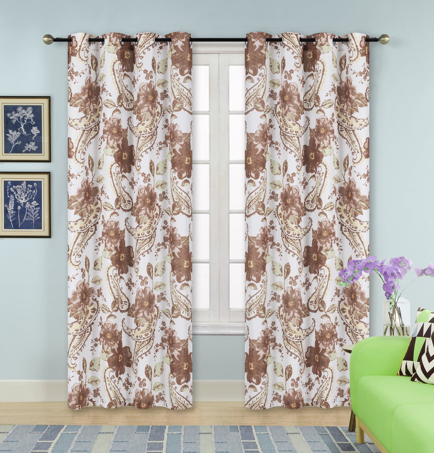 BT316-18 Floral Paisley 1PC WOVEN PRINTED ROD POCKET VALANCE