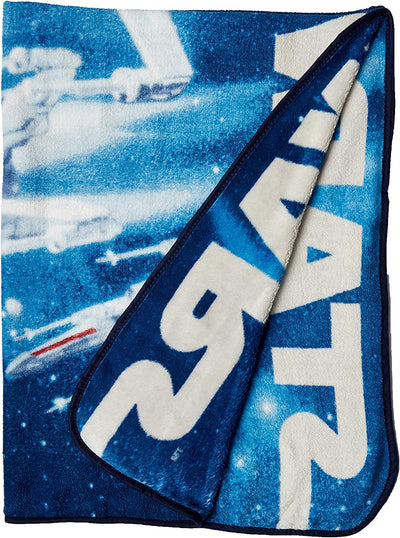 Star Wars Classic Vintage Logo Throw Blanket, Blue