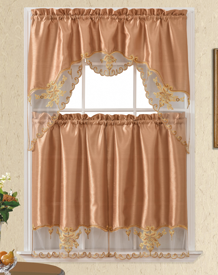 BT521-TAUPE POLYESTER KITCHEN CURTAIN