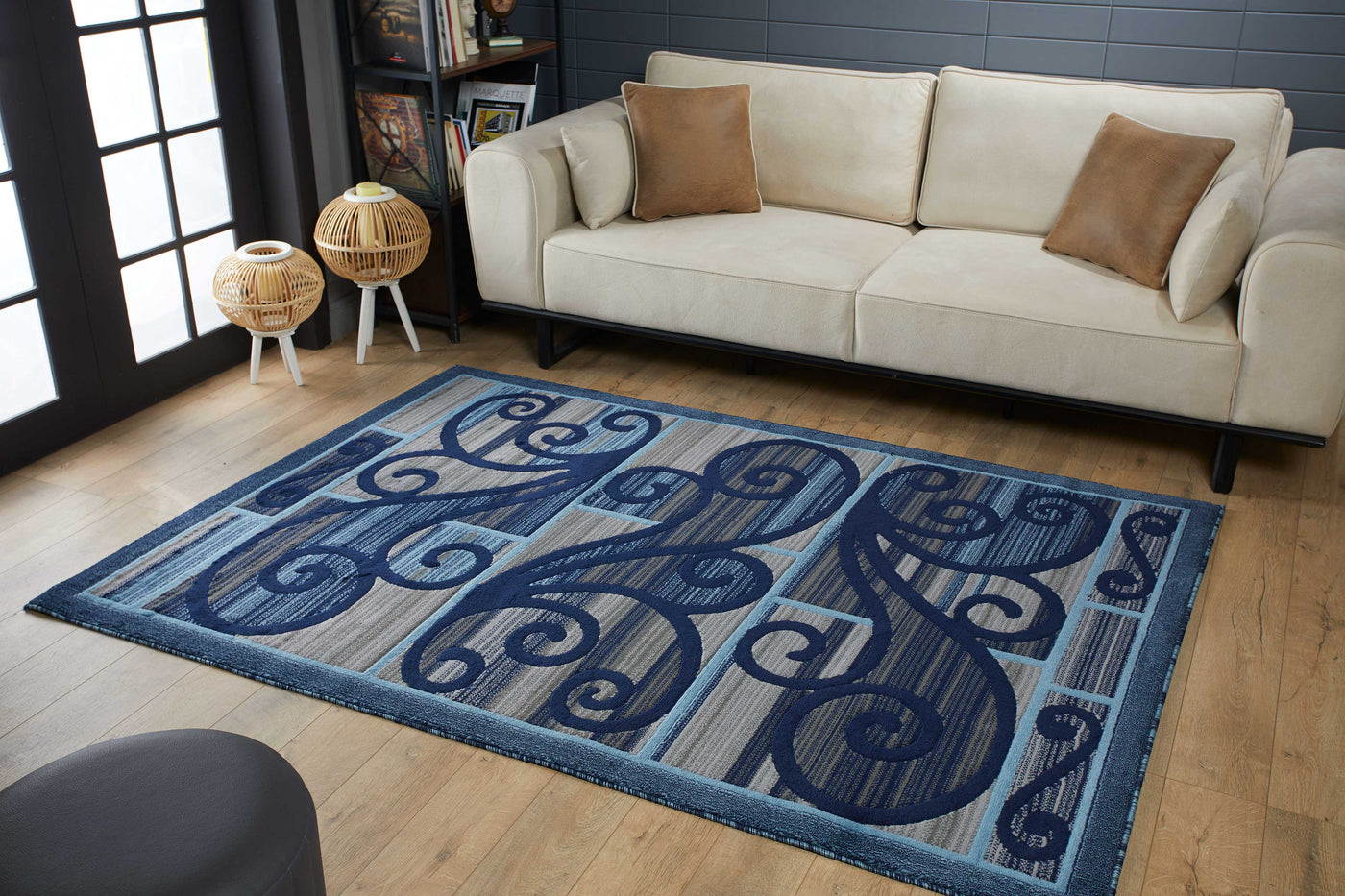 Majestic Indoor Area Rug Modern Contemporary Swirl Design - Jenin-Home-Furnishing.CURTAINS