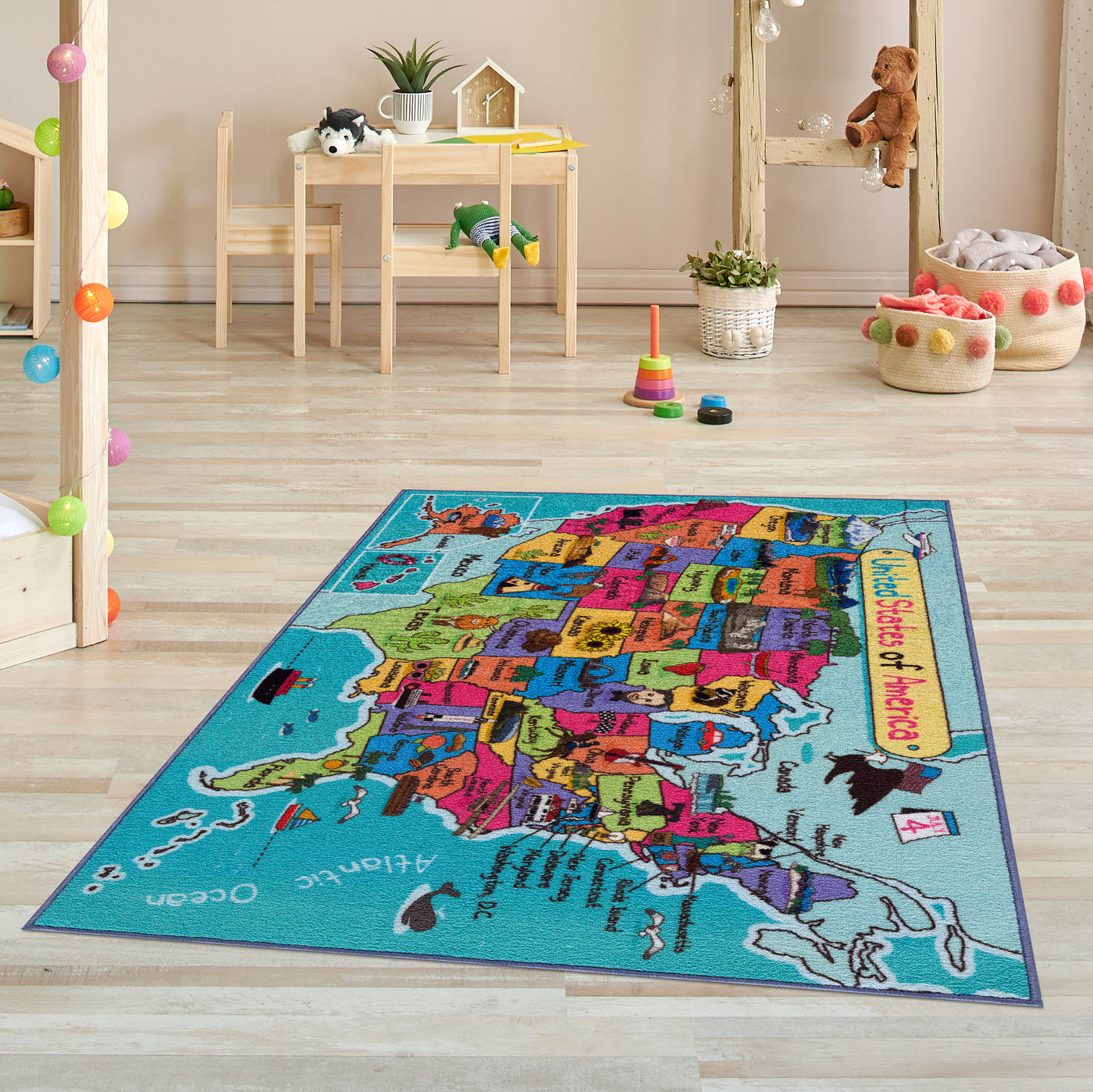 Jenin Home Furnishing Non-Slip Children's Educational Fun Rug Playroom Mat