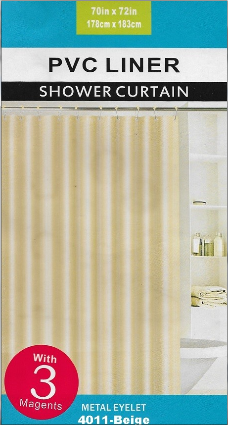4011-1-BE BEIGE PVC SOLID LINER WITH 12 METAL EYELET 70*72" | Jenin Home Furnishing.