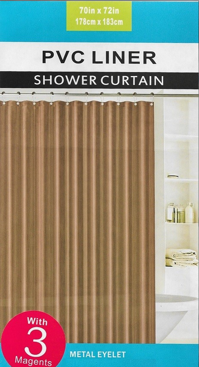 4011-1-BE BEIGE PVC SOLID LINER WITH 12 METAL EYELET 70*72" | Jenin Home Furnishing.