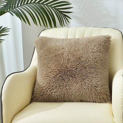 Plush Faux Fur Decorative Throw Pillow Shaggy Cushion Fluffy Soft Cushion 14" Square Throw - Jenin-Home-Furnishing.CURTAINS