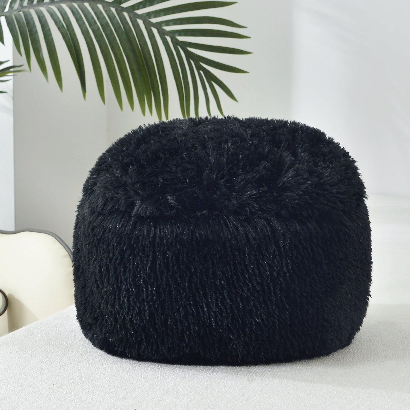 Plush Faux Fur Decorative Throw Pillow Shaggy Cushion Fluffy Soft Cushion 30 cm Round - Jenin-Home-Furnishing.CURTAINS