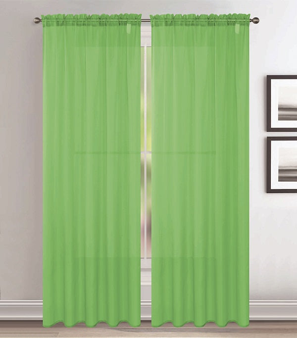 Solid Voile Rod Pocket Sheer Curtains for Bedroom Drapes Set of 2 54" Curtains for Bedroom Panels Window Treatment Home Decor 54" | Jenin Home Furnishing.