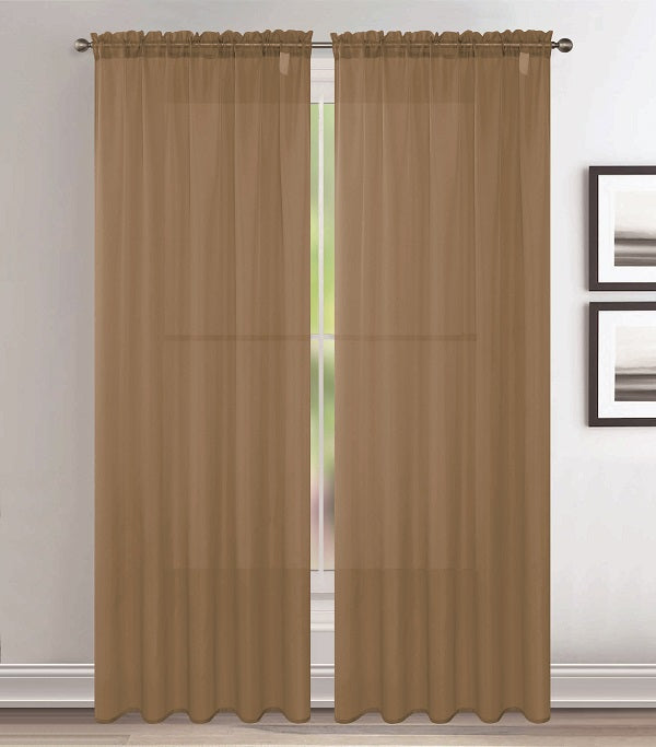 Solid Voile Rod Pocket Sheer Curtains for Bedroom Drapes Set of 2 63" Curtains for Bedroom Panels Window Treatment Home Decor 63"