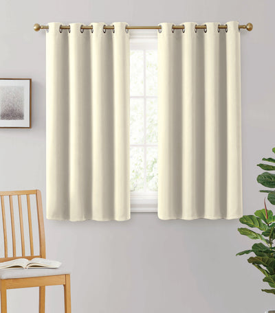 2pc Solid Grommet Thermal Insulated Window Curtain Panels Room Darkening Blackout 63" - Jenin-Home-Furnishing.CURTAINS