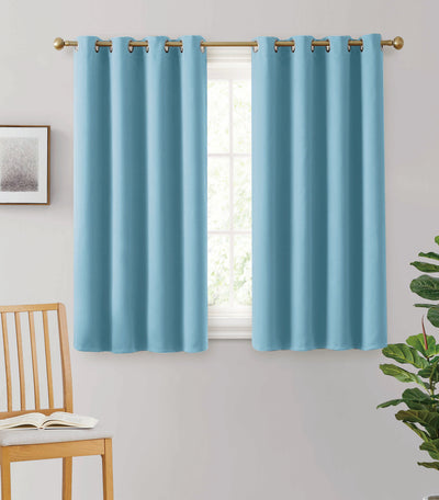 2pc Solid Grommet Thermal Insulated Window Curtain Panels Room Darkening Blackout 63" - Jenin-Home-Furnishing.CURTAINS