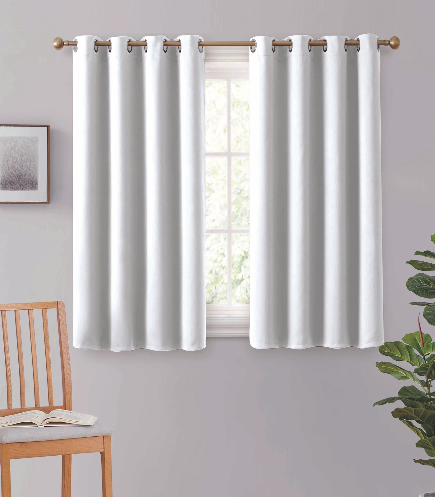 2pc Solid Grommet Thermal Insulated Window Curtain Panels Room Darkening Blackout 54" - Jenin-Home-Furnishing.CURTAINS