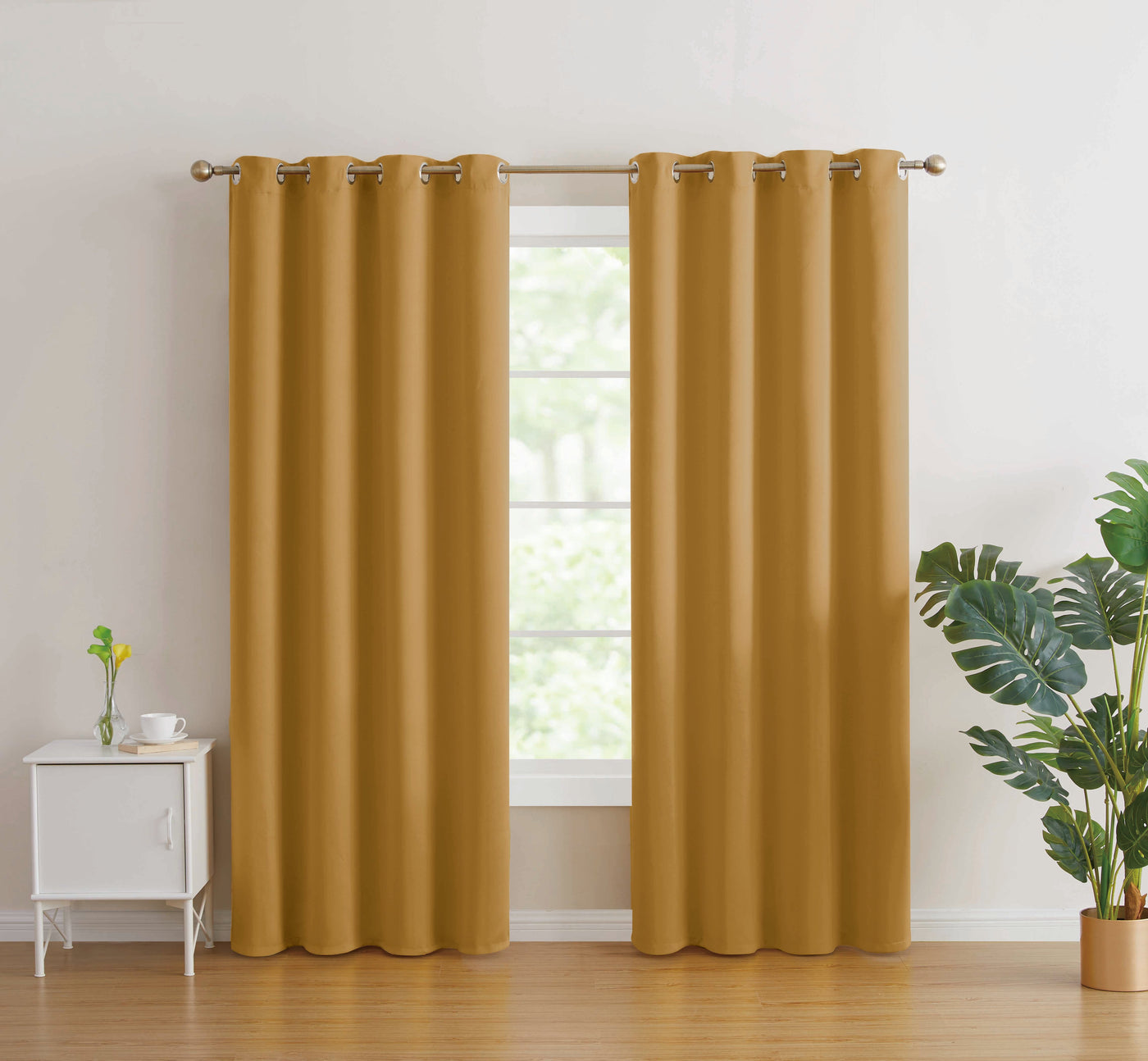 2pc Solid Grommet Thermal Insulated Window Curtain Panels Room Darkening Blackout 108" - Jenin-Home-Furnishing.CURTAINS