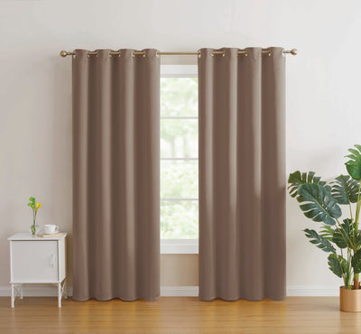 2pc Solid Grommet Thermal Insulated Window Curtain Panels Room Darkening Blackout 95" - Jenin-Home-Furnishing.CURTAINS