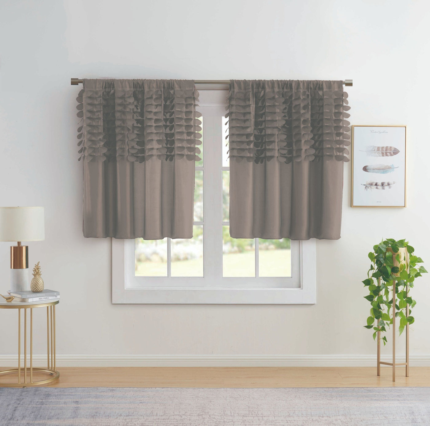 2pc Jenin-Home-Furnishing. Circle Dream Rod Pocket Curtains For Bedroom Curtains 2 Panel Sets 108" Wide Tafetta Curtain Panel Window Treatment Curtains For Living Room