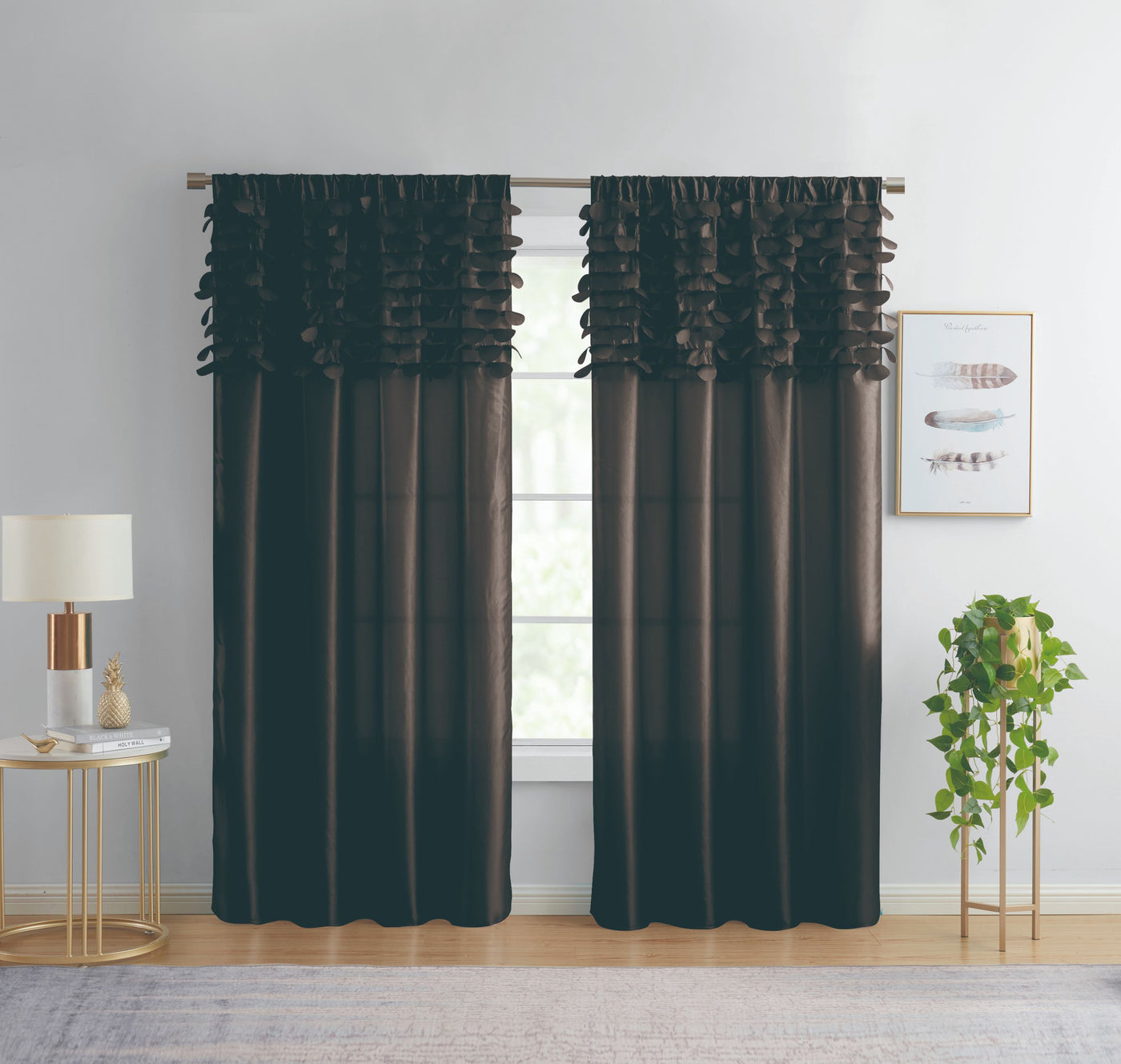 2pc Jenin-Home-Furnishing. Circle Dream Rod Pocket Curtains For Bedroom Curtains 2 Panel Sets 108" Wide Tafetta Curtain Panel Window Treatment Curtains For Living Room