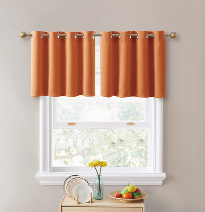 2pc Solid Grommet Thermal Insulated Window Curtain Panels Room Darkening Blackout 36" - Jenin-Home-Furnishing.CURTAINS