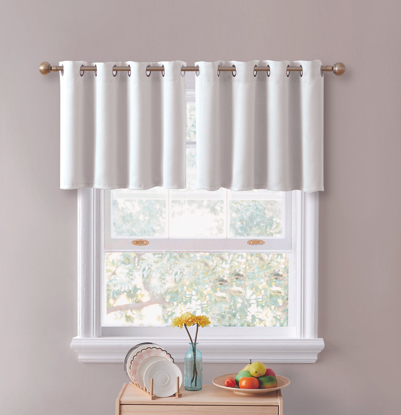 2pc Solid Grommet Thermal Insulated Window Curtain Panels Room Darkening Blackout 24" - Jenin-Home-Furnishing.CURTAINS