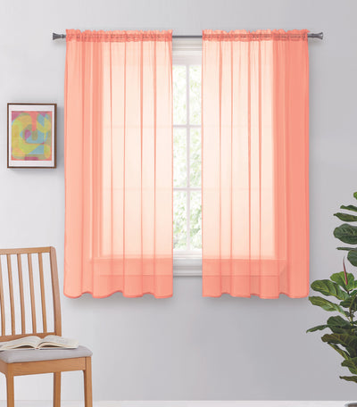 Solid Voile Rod Pocket Sheer Curtains for Bedroom Drapes Set of 2 54" Curtains for Bedroom Panels Window Treatment Home Decor 54" - Jenin-Home-Furnishing.CURTAINS