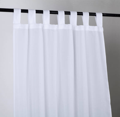 Texture Semi-Sheer Tab Top Curtain Panel Trevor Light Filtering Soft White | Jenin Home Furnishing.