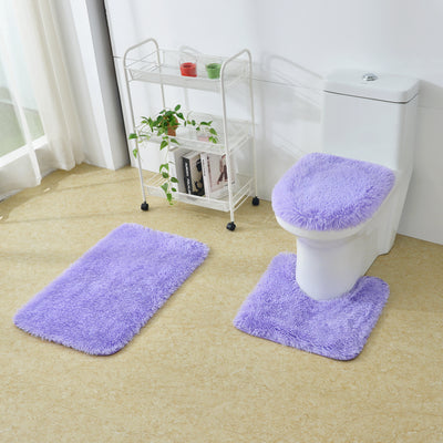1pc/2pc/3pc Fluffy Bathroom Shaggy Rugs Toilet Lid Bathroom Decor Set Soft & Washable | Jenin Home Furnishing.