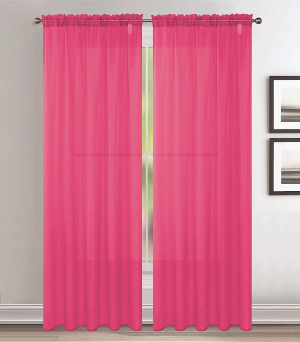 Solid Voile Rod Pocket Sheer Curtains for Bedroom Drapes Set of 2 95" Curtains for Bedroom Panels Window Treatment Home Decor 95"