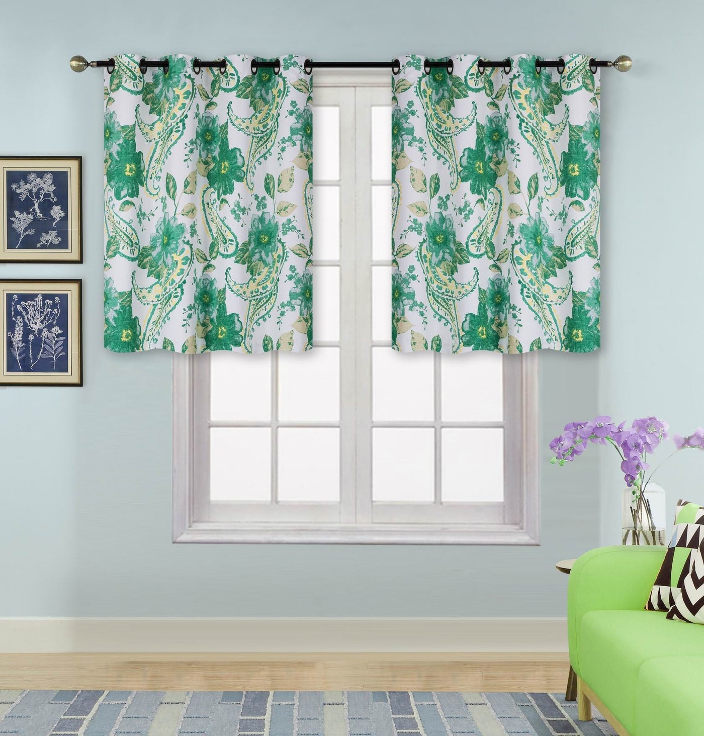 teal kitchen curtains