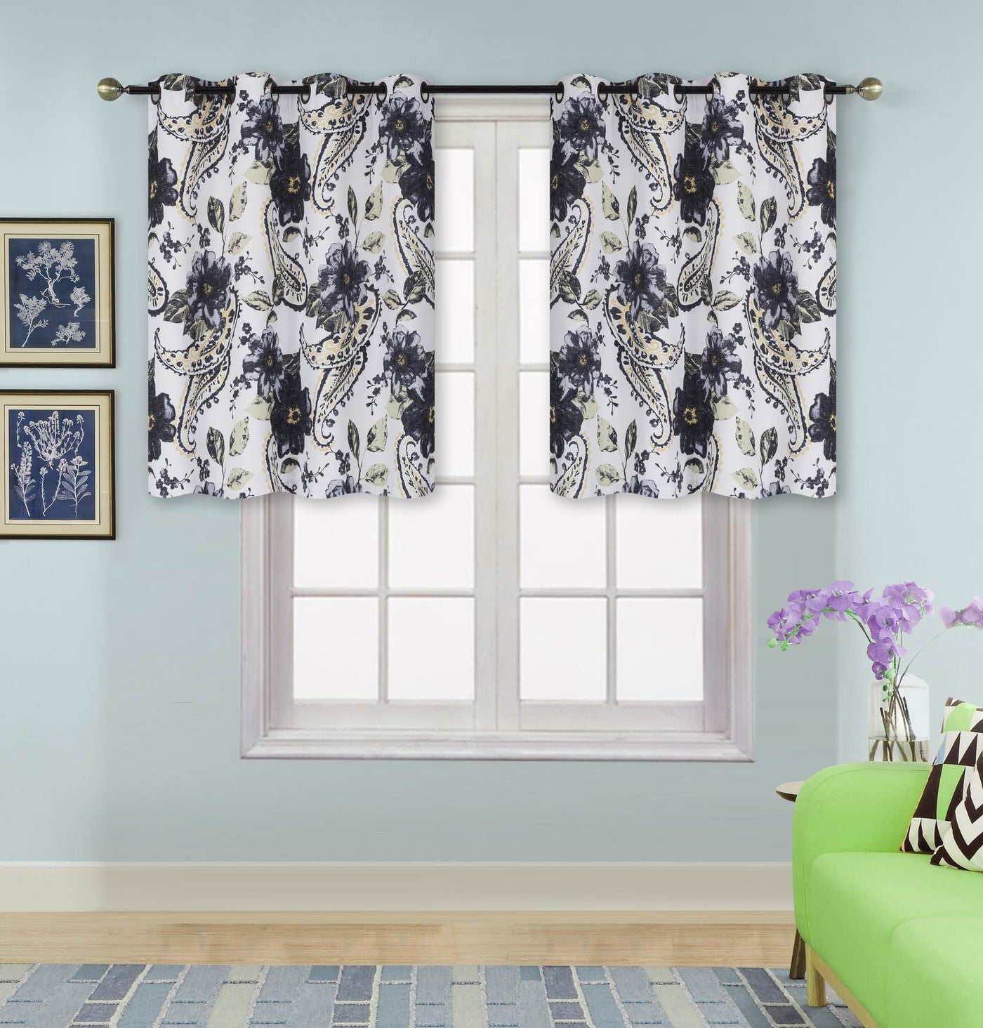 2pc Room Darkening Paisley Window Curtains Floral Curtains Blackout Window Treatment Panels - Jenin-Home-Furnishing.CURTAINS
