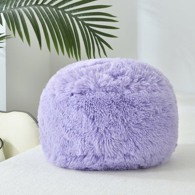 Plush Faux Fur Decorative Throw Pillow Shaggy Cushion Fluffy Soft Cushion 30 cm Round