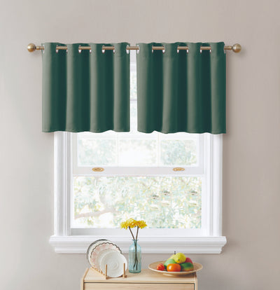 2pc Solid Grommet Thermal Insulated Window Curtain Panels Room Darkening Blackout 36"