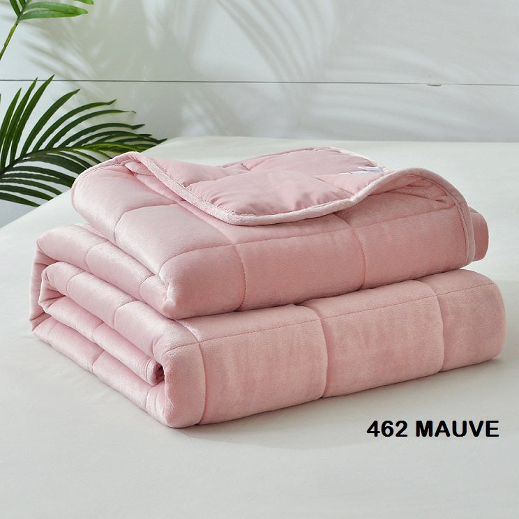 Solid Stitched Oversized Weighted Blanket Microfiber Throw Comfort