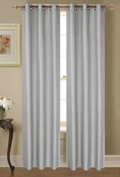 2pc Solid Faux Silk Grommet Top Curtains for Bedroom Room Darkening Panels Window Treatment Drapes