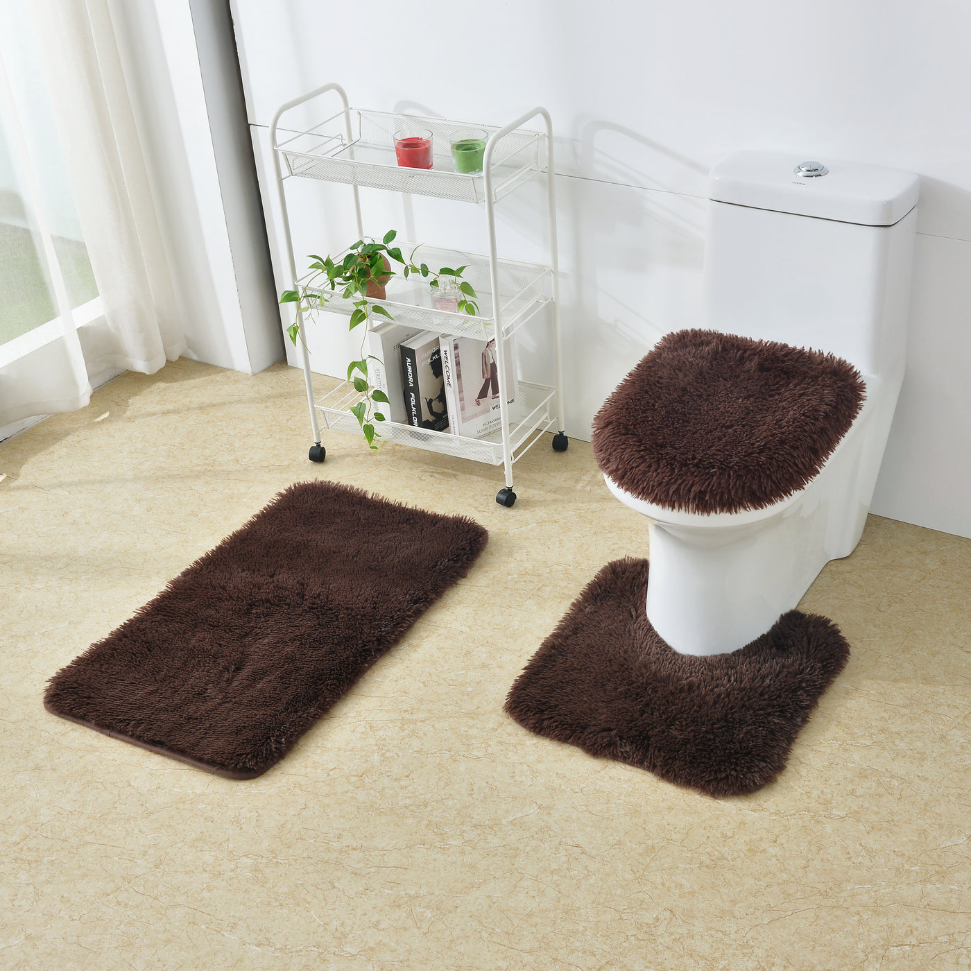 2pcs/set Grey Ultrafine Fiber Bathroom Rug Set - Plush And Soft Bath Mat  And U-shaped Toilet Mat, Striped Pattern Carpet, Non-slip And Machine  Washable Bath Rug And Mat Set