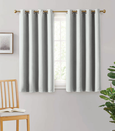 2pc Solid Grommet Thermal Insulated Window Curtain Panels Room Darkening Blackout 45"