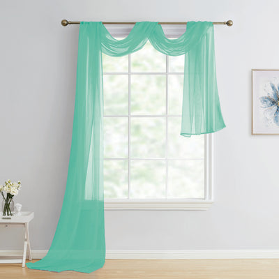 Solid Sheer Scarf For Window Treatment Decorative Wedding Valance Curtain 37 x 216" - Jenin-Home-Furnishing.CURTAINS