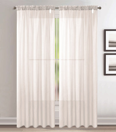 Solid Voile Rod Pocket Sheer Curtains for Bedroom Drapes Set of 2 63" Curtains for Bedroom Panels Window Treatment Home Decor 63"