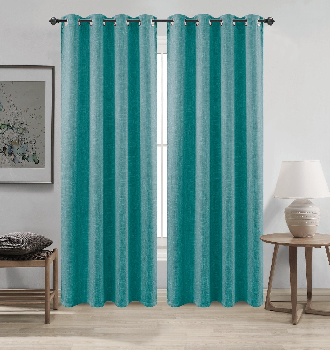 EMBOSSED THERMAL BLACKOUT WINDOW CURTAIN  WITH 8 GROMMETS BT442