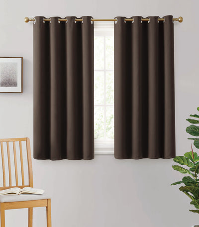 2pc Solid Grommet Thermal Insulated Window Curtain Panels Room Darkening Blackout 63"