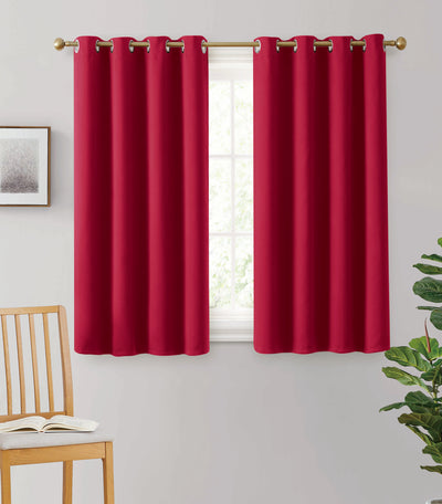 2pc Solid Grommet Thermal Insulated Window Curtain Panels Room Darkening Blackout 45" | Jenin Home Furnishing.